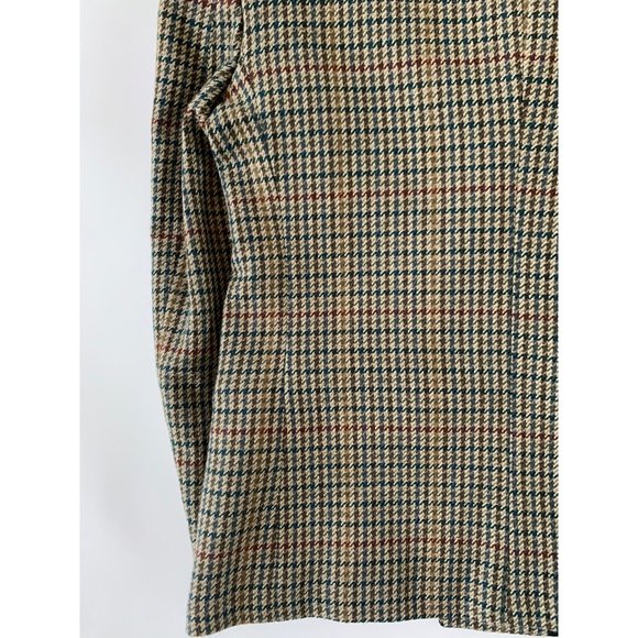 Vintage Wool Blend Plaid Houndstooth Academia Cropped Blazer size XS to Small - Picture 4 of 9